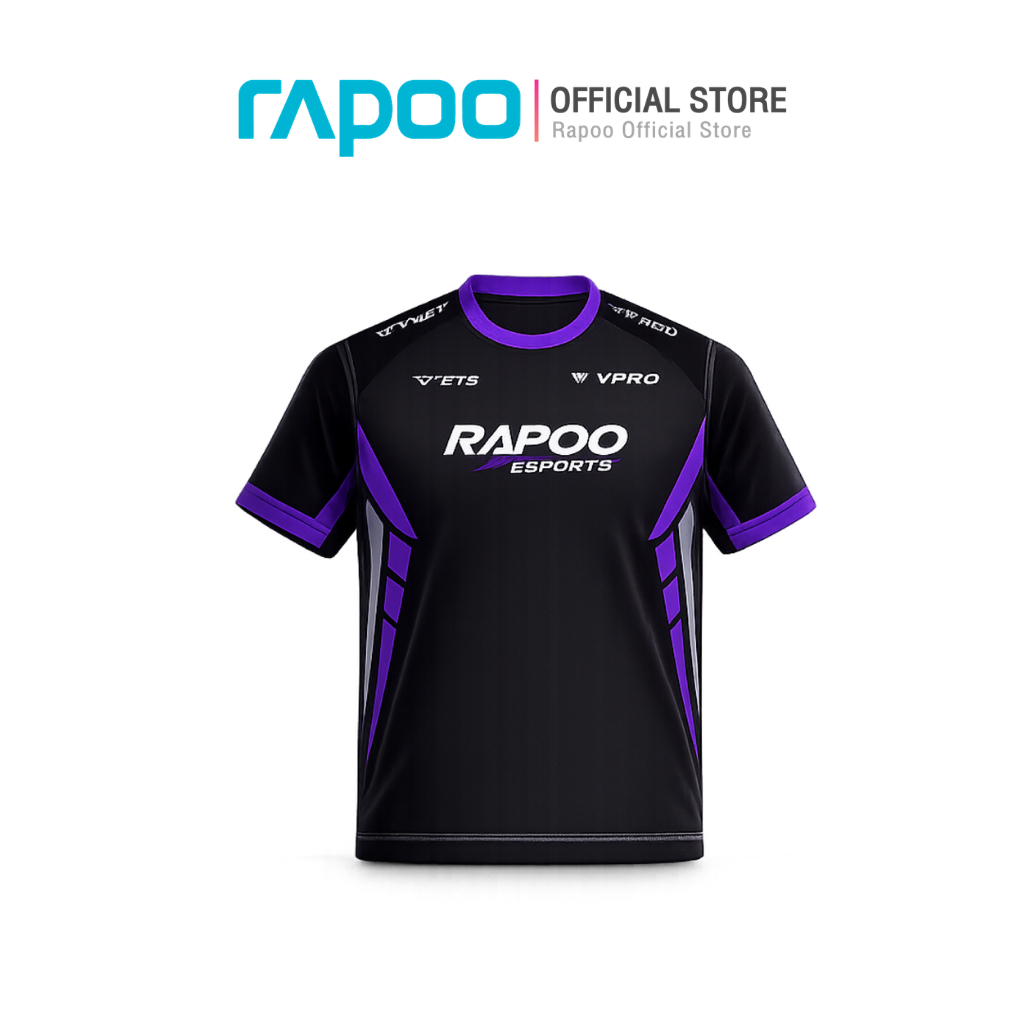 (พรีเมี่ยม) Rapoo  เสื้อยืด Rapoo ESsports  สีดำ คละไซต์