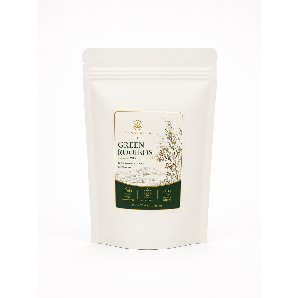 Green Rooibos Tea Premium Loose Leaf ชาเขียวรอยบอสแท้จากแอฟริกาใต้ | Naturally Caffeine-Free