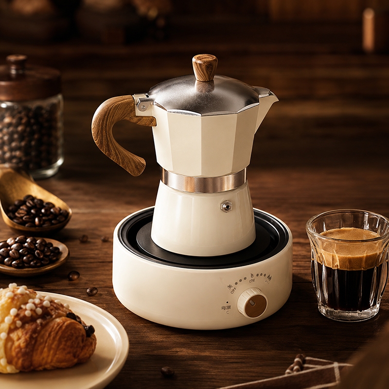 กาชงกาแฟแบบพกพา Moka Pot Set หม ้ ชุดของขวัญเครื่องชงกาแฟ เครื่องชงกาแฟแบบใช้มือ