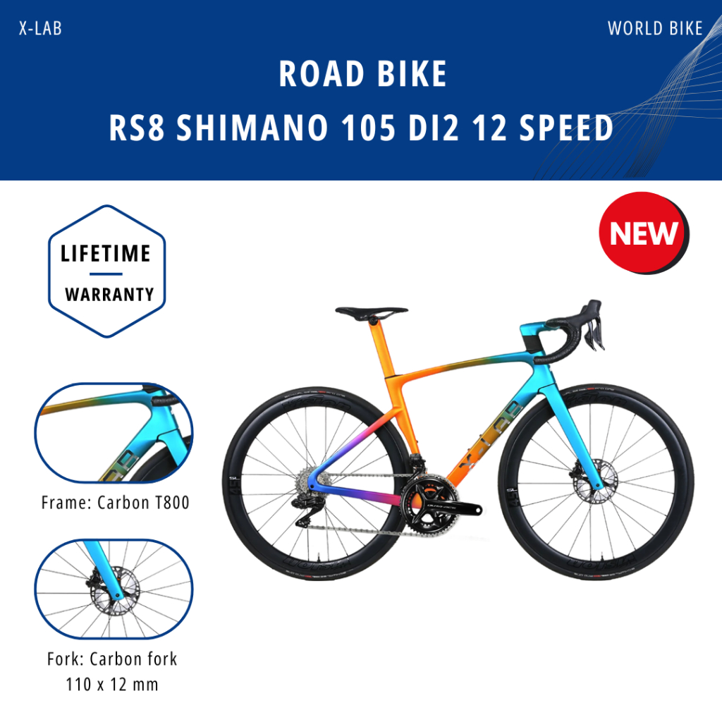 จักรยานเสือหมอบ X-LAB รุ่น RS8 ชุดขับ Shimano 105 DI2 2x12 Speed