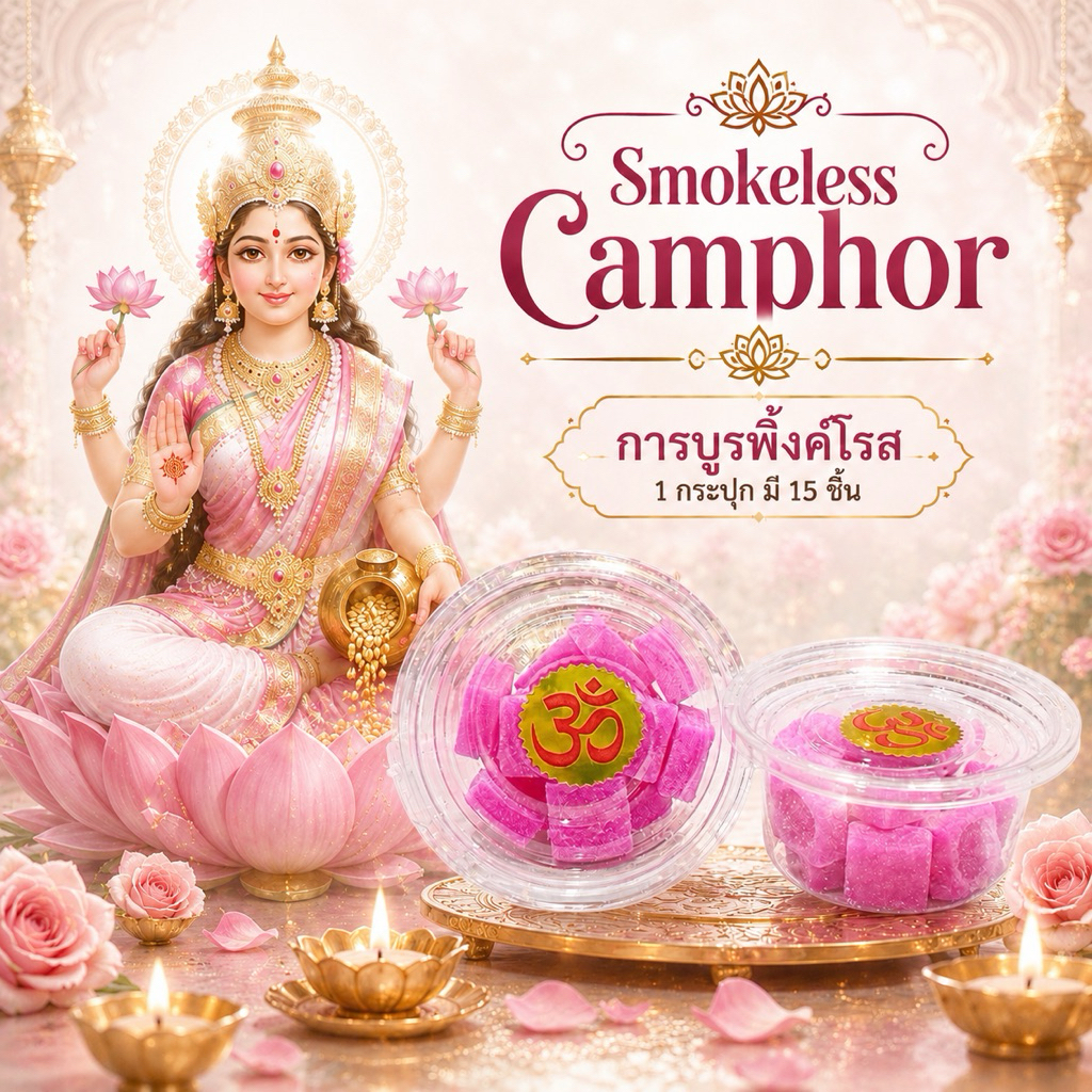 การบูร อารตีไฟ การบูรหอม การบูรไร้ควัน นำเข้าจากอินเดีย
