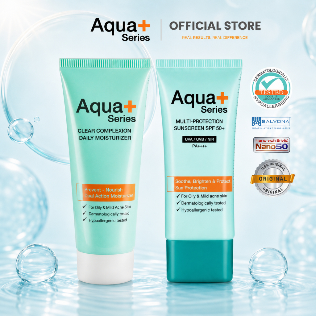 Aqua+ Series Clear Complexion Moisturizer 50 ml. & Multi-Protection Sunscreen SPF50+ 50 ml.