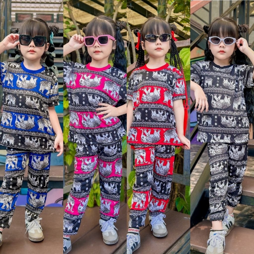 ชุดเด็กลายช้างผ้าไมโครพิมลายน่ารักสุดๆมีไชส์ S M L XL XXL 3XL