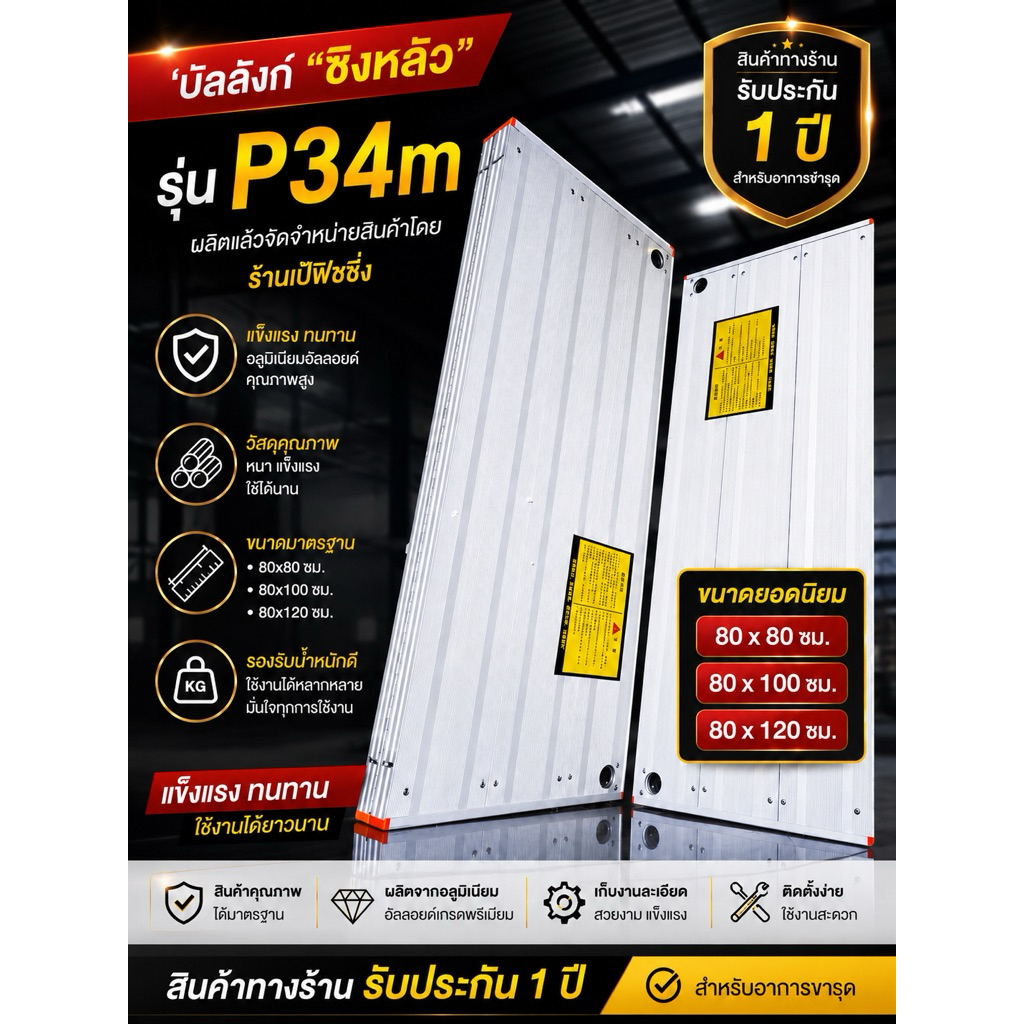 บัลลังก์ตกปลา(รุ่นP34M) ขาใหญ่34มิล สินค้าเป็นแบรนด์ทางร้านเอง( มีรับประกัน 1 ปี)สำหรับอาการขารุด