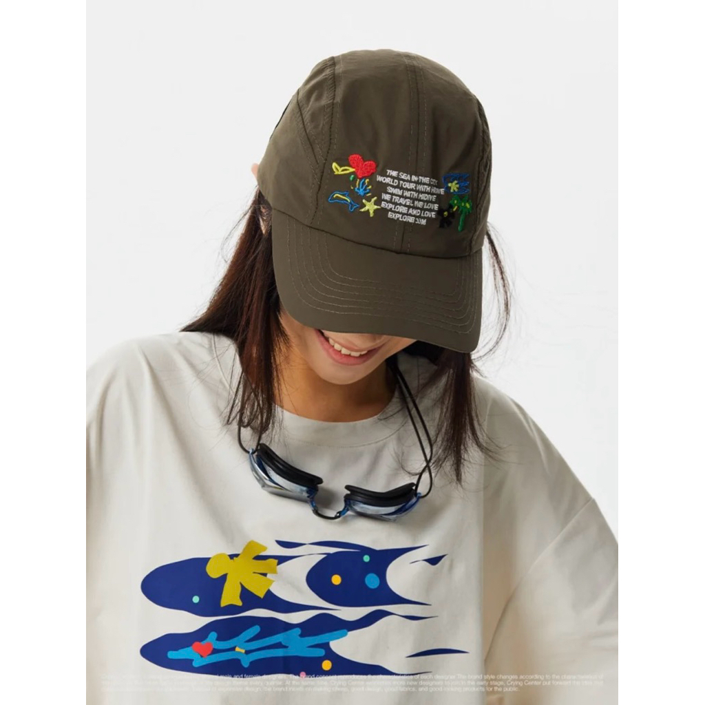 CryingCenter หมวกแก๊ปกันแดดแห้งไว/ระบายอากาศได้ดี Diving Underwater World Cap