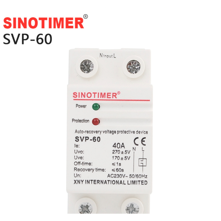 SINOTIMER ป้องกันไฟตก ไฟเกิน  ไฟกระชาก Over Voltage and Under Voltage protective device protector relay 40A 60A