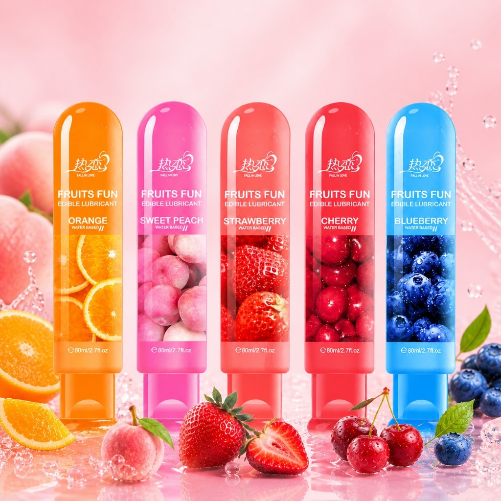 เจลหล่อลื่นผลไม้ สตอเบอร์รี่ พีช บลูเบอร์รี่ เชอร์รี่่ เนื้อเจลลื่น 80 ml