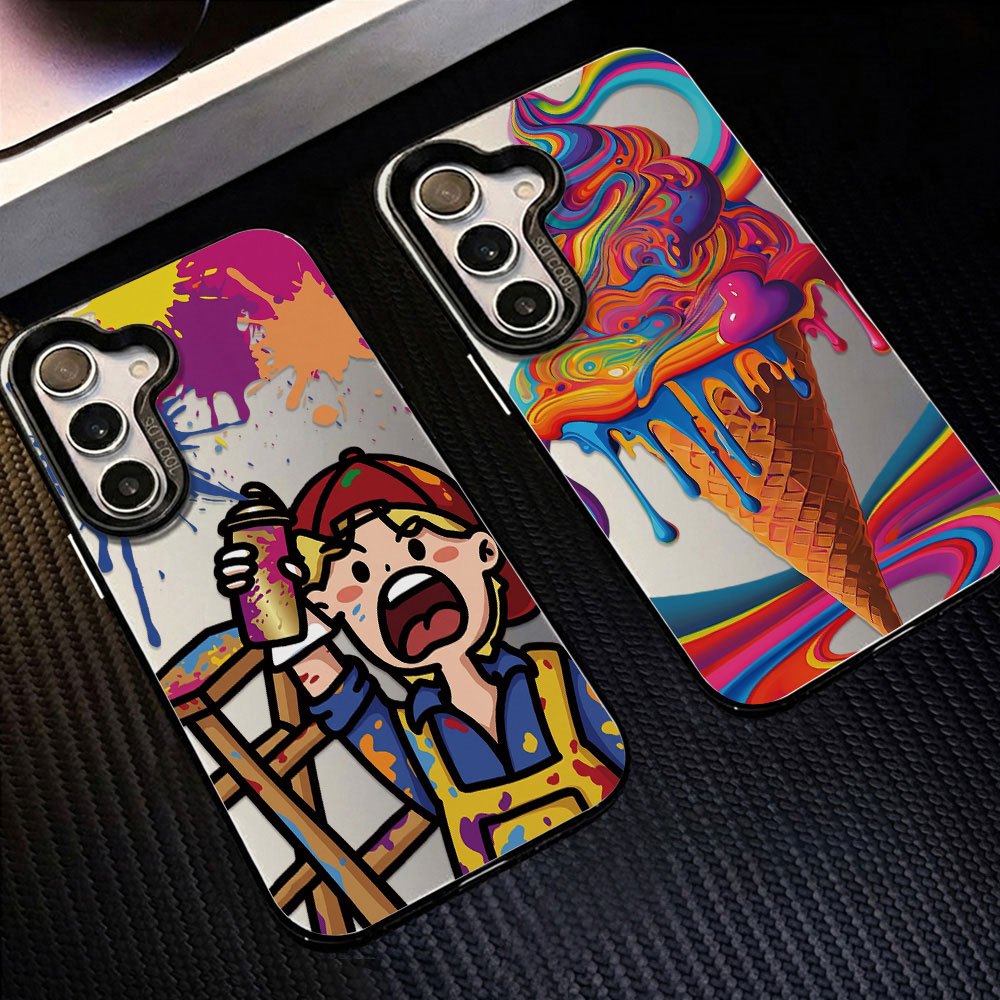 จิตรกรสาว IMD เคส For Samsung A17 A07 A56 A36 A55 A06 A05S A15 A35 A54 A26 เคสโทรศัพท์ เปลือกแข็ง กันกระแทกเคสมือถือ