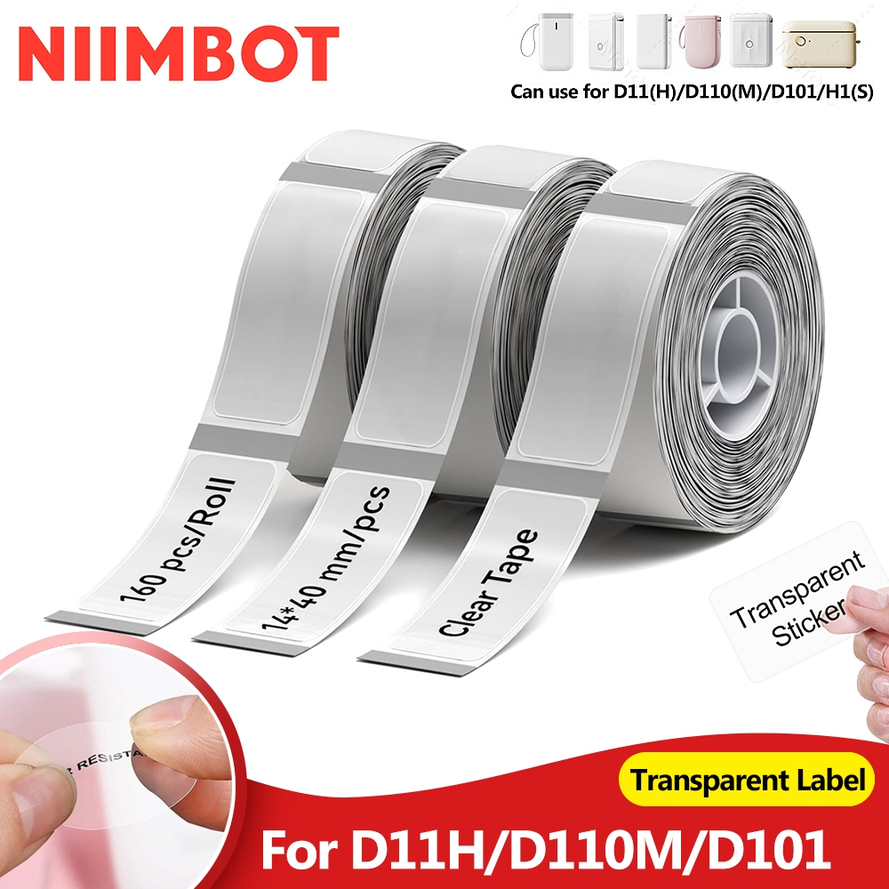 NIIMBOT D11 D110 D101 กระดาษฉลากใส สติกเกอร์เครื่องหมายจำแนกประเภทการจัดเก็บในบ้าน กันน