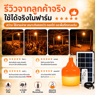【รับประกัน10ปี】หลอดไฟ โซล่าเซลล์ LED Solar Cell ไฟโซล่าเซลล์ ส้ม ไล่ยุง ล่อแมลง พลังงานแสงอาทิตย์