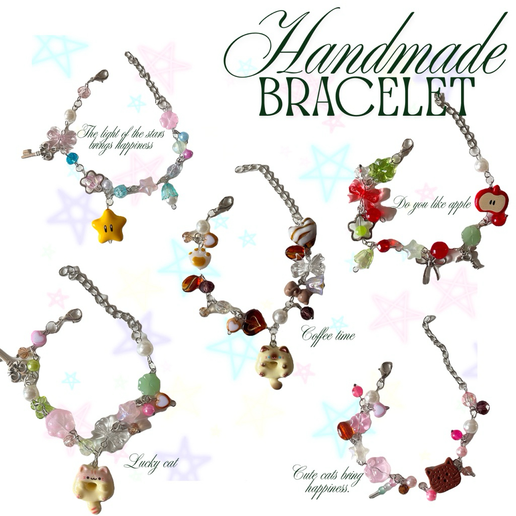 กำไลข้อมือhandmade ปรับขนาดได้ น่ารักไม่ซํ้าใครรร