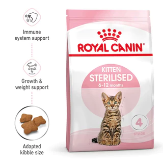 Royal Canin Kitten Sterilised อาหารแมว โรยัล คานิน ลูกแมว แมวเด็ก ทำหมัน ไขมันต่ำ อายุ 6 - 12 เดือน ขนาด 2kg