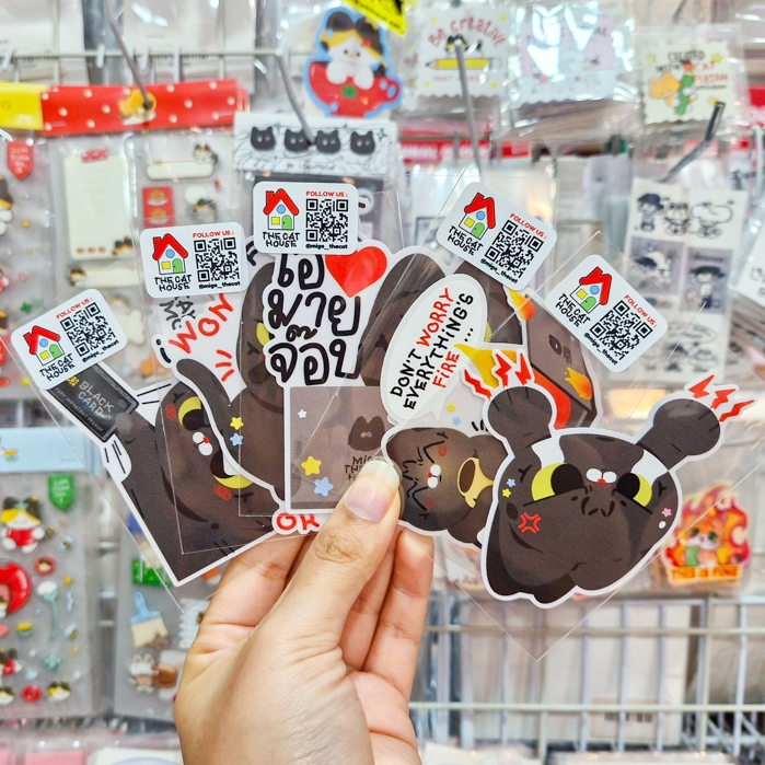 Big Sticker สติกเกอร์ยักษ์รวมลายน้องแมวดำหน้าวีน ขนาดใหญ่สะใจ!😾🐈‍⬛[thecathouse]