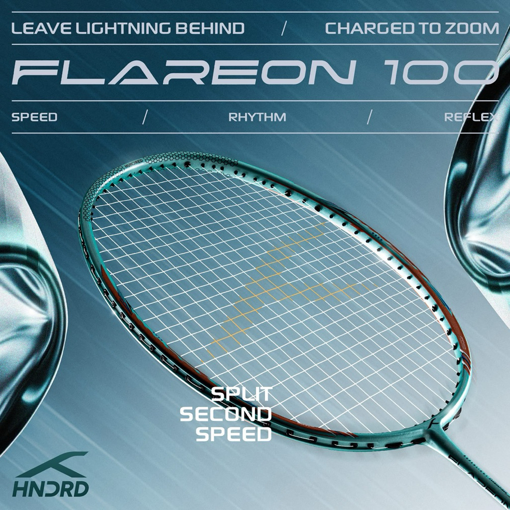 Hundred ไม้แบดมินตันรุ่น Flareon 100 ไม้สาย Speed 4UG6 ( แถมเอ็น พันด้าม ซอง)
