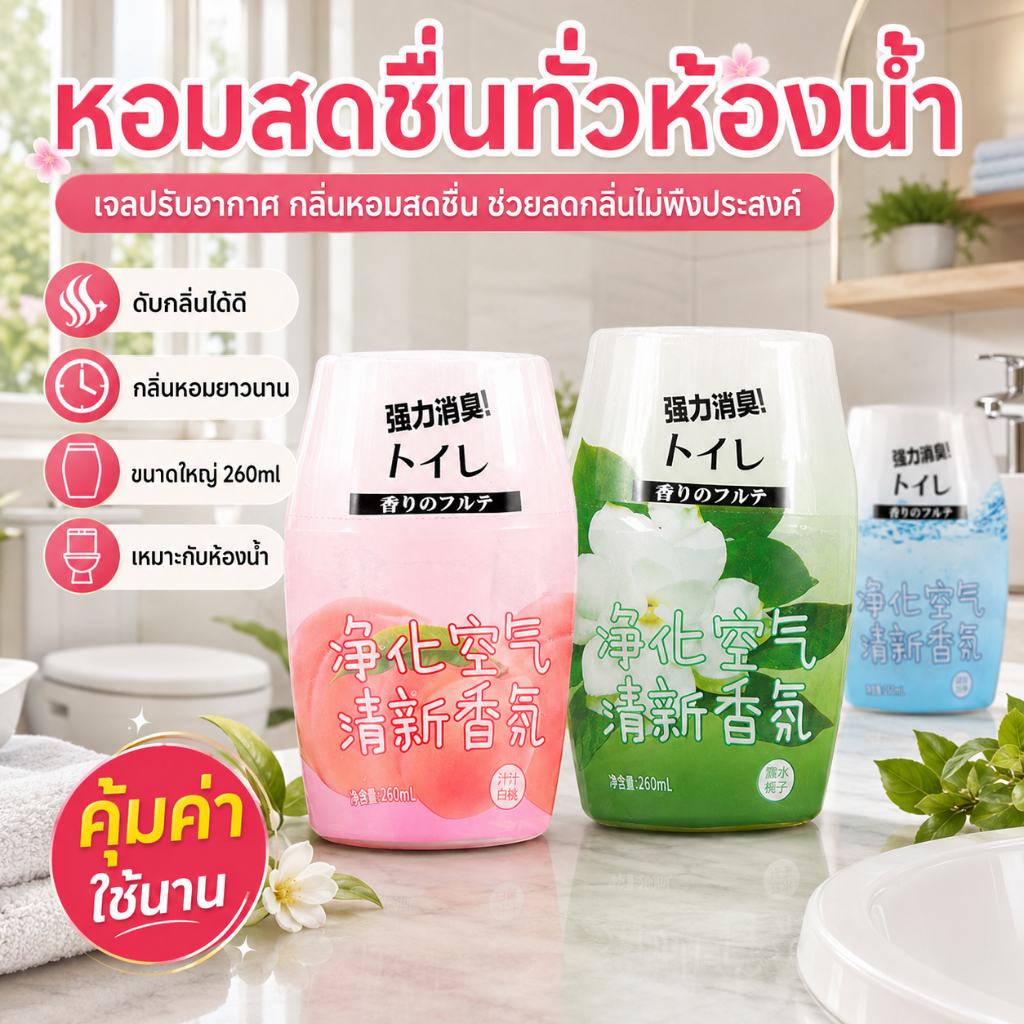 น้ำหอมปรับอากาศ 360 มล. สำหรับห้องน้ำ ห้องสุขา และห้องนอน รูปที่ 2