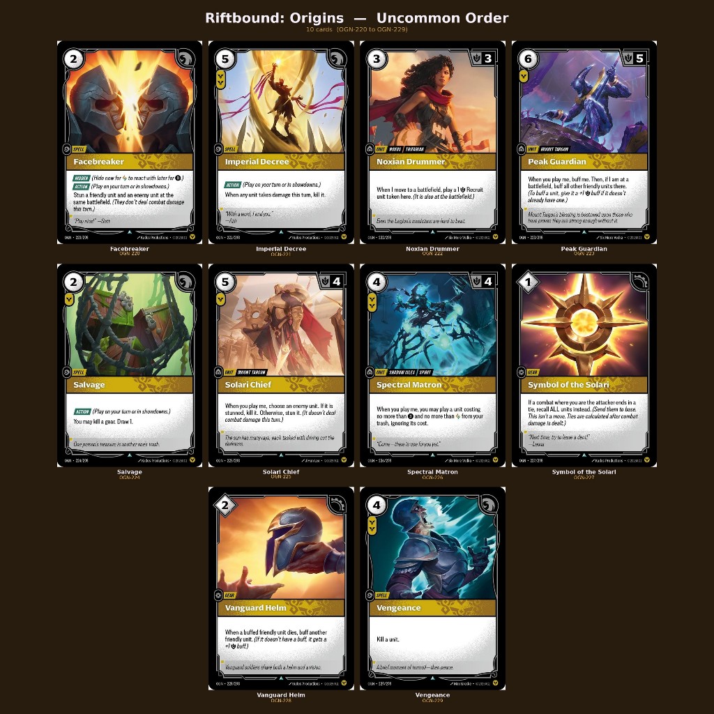 Riftbound : Origins Uncommon single card (Order)