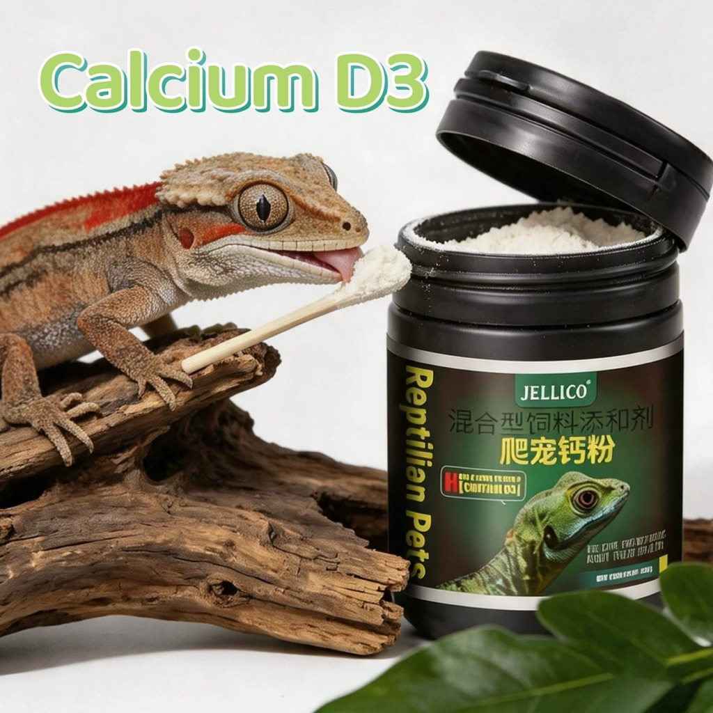 JELLICO Reptile Calcium+D3 ผงแคลเซี่ยม 50g สำหรับสัตว์เลื้อยคลาน เต่าบก อีกัวน่า กิ้งก่า คาเมเลียน ตุ๊กแก