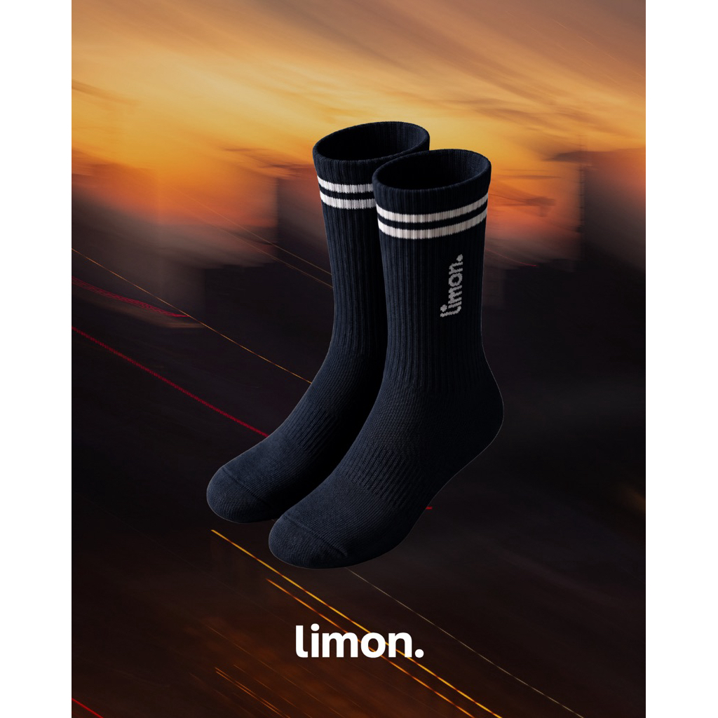 (พร้อมส่ง!)ถุงเท้าLimon. สีDARK NAVY