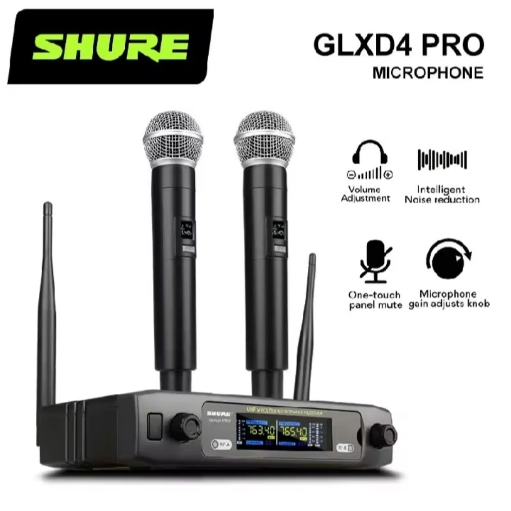 SHURE ไมโครโฟนไร้สาย UHF Pro แบบ Dual สำหรับ Shure GLXD4ไมโครโฟน