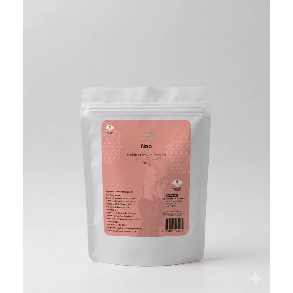 ชาเขียวมัทฉะ ผงมัทฉะแท้ 100% Nao Matcha พรีเมียมญี่ปุ่น กลิ่นหอมโทนถั่ว รสไม่ขม ดื่มง่าย (100g)