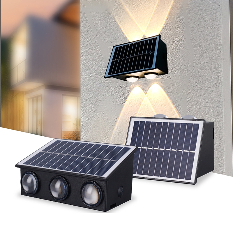 6LED 6W โคมไฟตกแต่งบ้าง Solar light ติดผนัง ติดรั้วบ้าน เพิ่มความสวยงาม