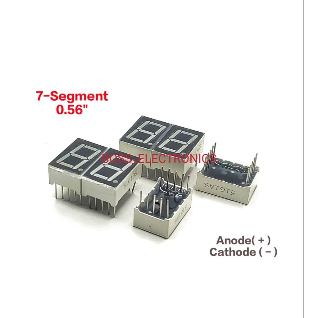 ราคาต่อ 1ตัว 👉👉 7-Segment 0.56" 1P เซเว่นซิกเม้นท์ 1หลัก ขนาด 0.56นิ้ว 5161BS Anode( + ) 5161AS Cathode ( - )