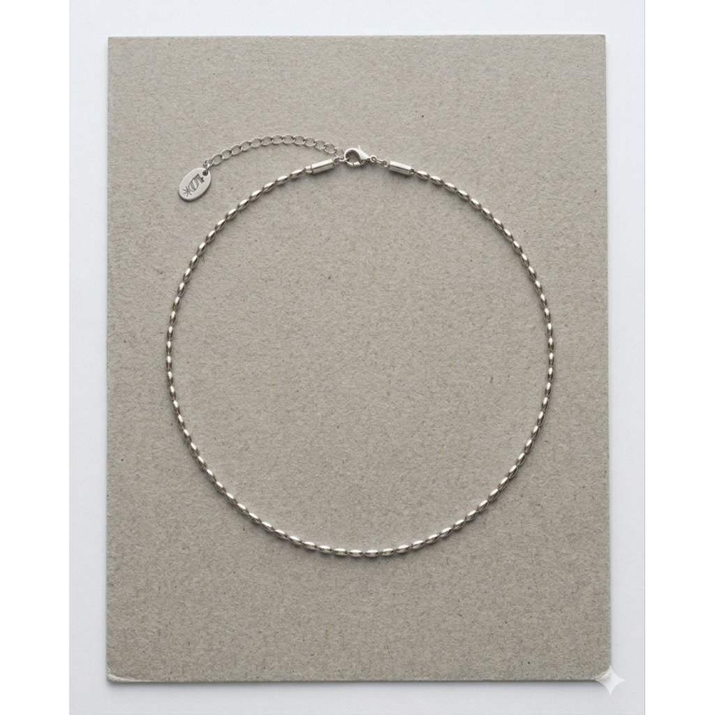 LAZY | สร้อยคอ สแตนเลส (Zero Thought - The fine loop) กันน้ำ กันเหงื่อ สีเงิน Stainless steel