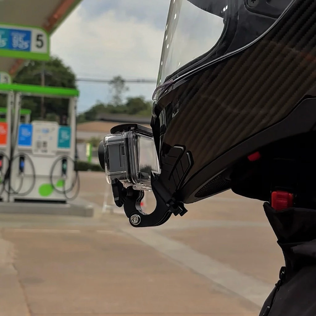 Kewig KWG-X3-GP ที่ยึดกล้องติดคางหมวกกันน็อค แผ่นฐานดัดโค้งได้ ถอดไว Quick Release สำหรับ GoPro / Insta360 / DJI thumbnail 4