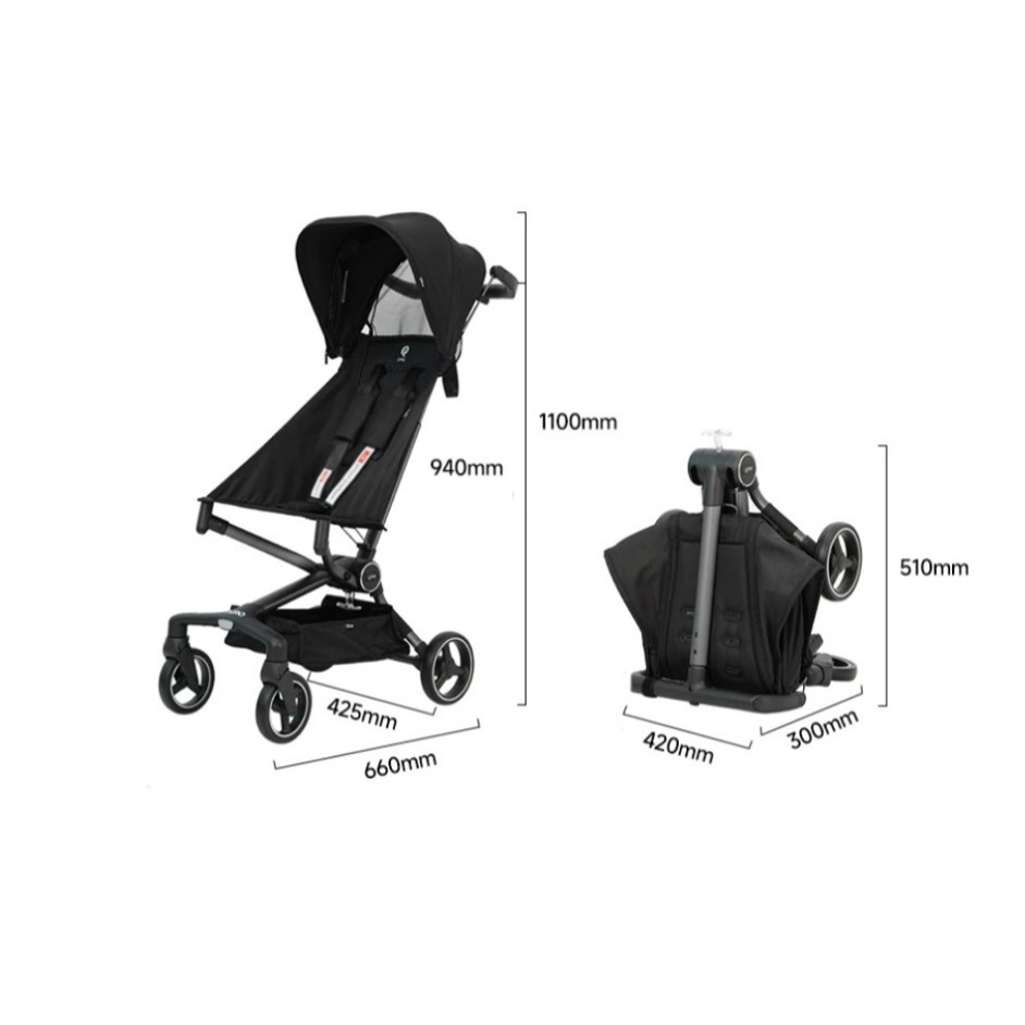 QPlay Q3 Baby Pushchair รถเข็นเด็ก รถเข็นเด็ก4ล้อ น้ำหนักเบา ปรับเอนได้