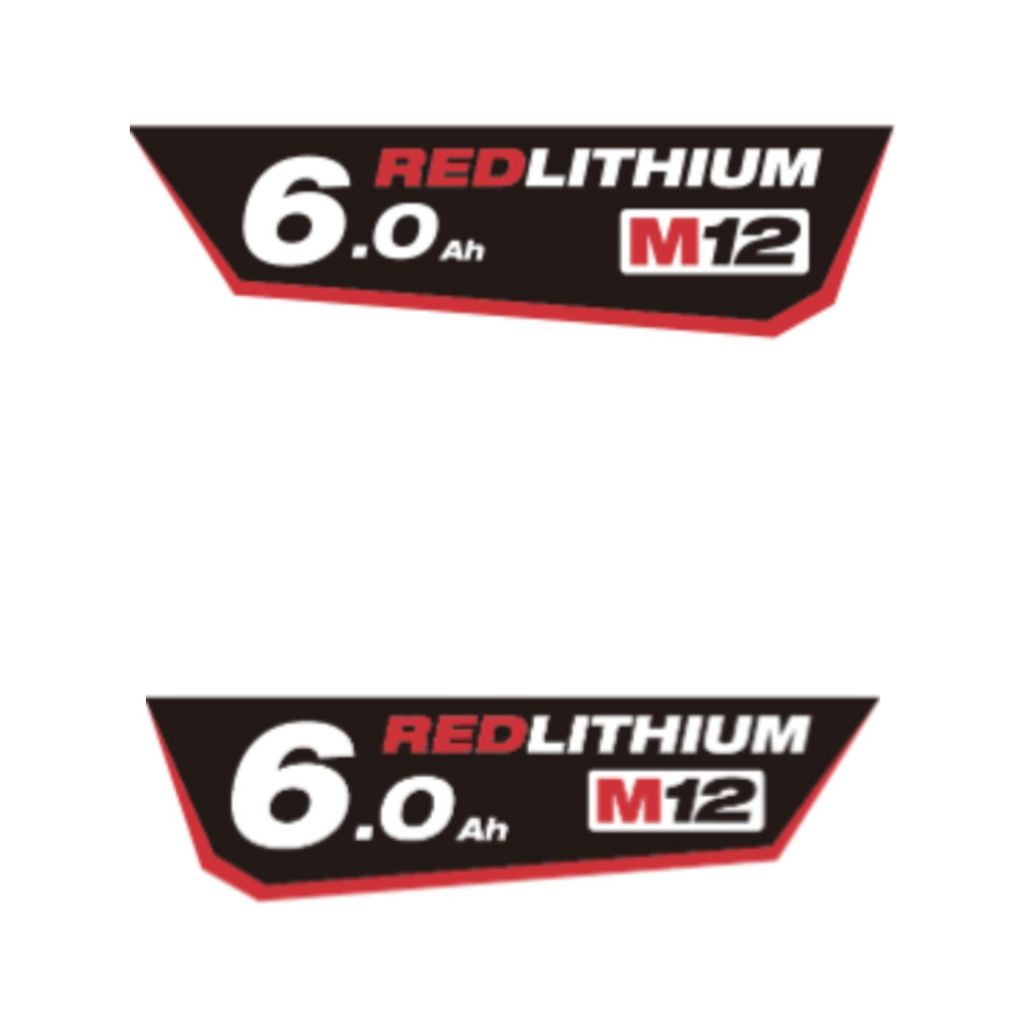 สติ๊กเกอร์ขายรวมซ้าย-ขวา และ ป้ายโลโก้ด้านหน้าของแบต Milwaukee M12-M18