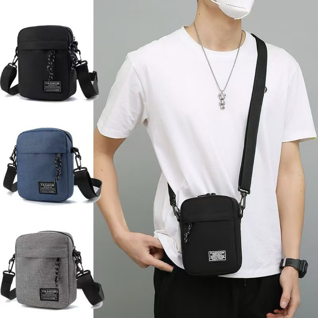 พร้อมจัดส่ง กระเป๋าสะพายข้าง ผ้าไนลอนหนา กันน้ำคุณภาพ มีทั้งหมด4สี ดำ กรม เขียว เทา
