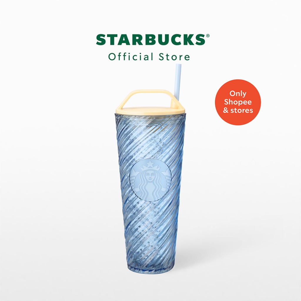 Starbucks Coastal Tides with Handle Lid Cold Cup 24oz. ทัมเบลอร์สตาร์บัคส์พลาสติก ขนาด 24ออนซ์ A11181660