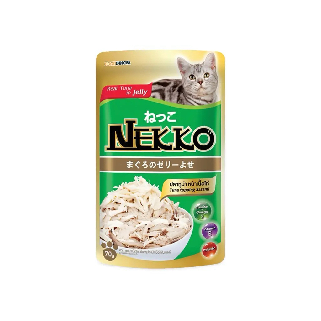 อาหารเปียกแมว Nekko 70g. แพ็กเล็ก 6 ซอง | พร้อมส่ง | ไม่ต้องซื้อยกโหล สูตร Completely & Balanced รหั