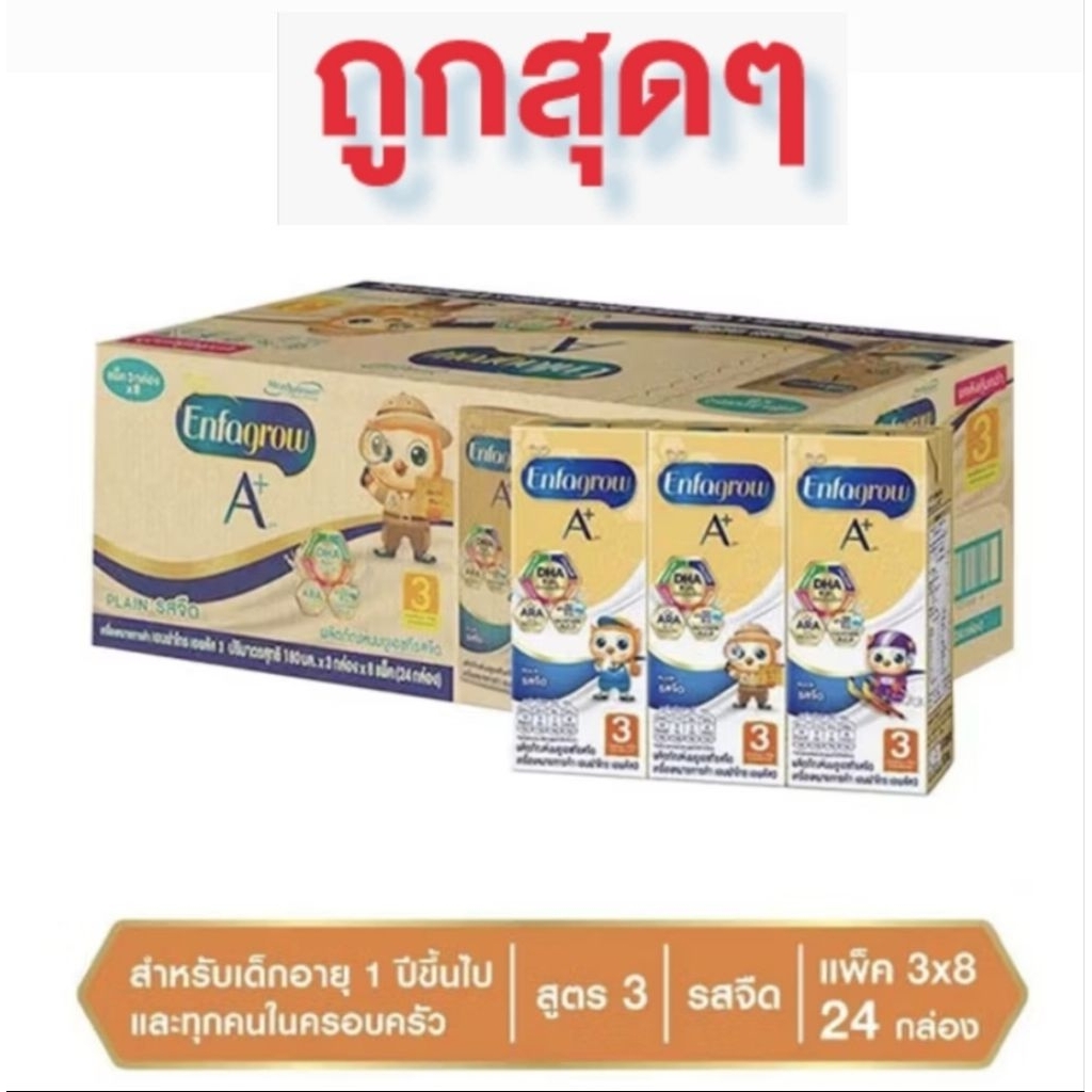 เอนฟาโกรสูตร uht สูตร 3 ขนาด 180 ml x 24 กล่อง สำหรับเด็กอายุ 1 ปีขึ้นไป