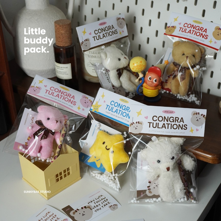 congrats แพคพวงกุญแจตุ๊กตา little buddy — (ส่งใน1-3วัน) ของขวัญปัจฉิม ของขวัญรับปริญญา