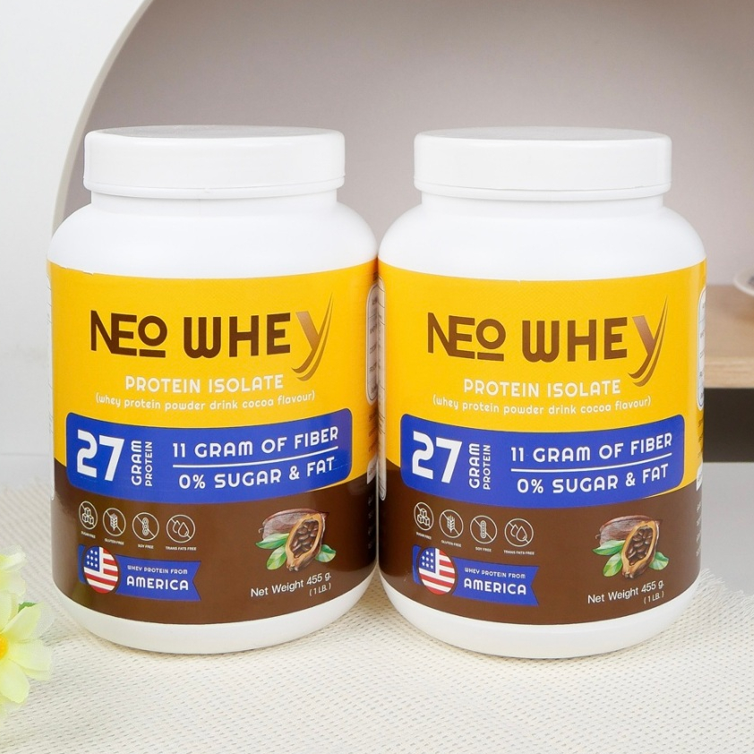 [เซต NEO 2 กระปุก] NEO Whey Protein Isolate เวย์โปรตีน ไอโซเลท รสโกโก้ 455g.