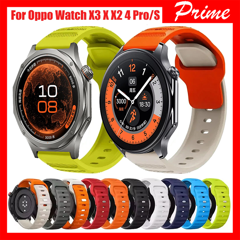 ซิลิโคน 22 มม.สำหรับOPPO Watch S/X3/X2/X/4 Pro SPORT WatchBandสำหรับOnePlusนาฬิกา 4/3/2 46 มม./Liteสายรัดข้อมือ
