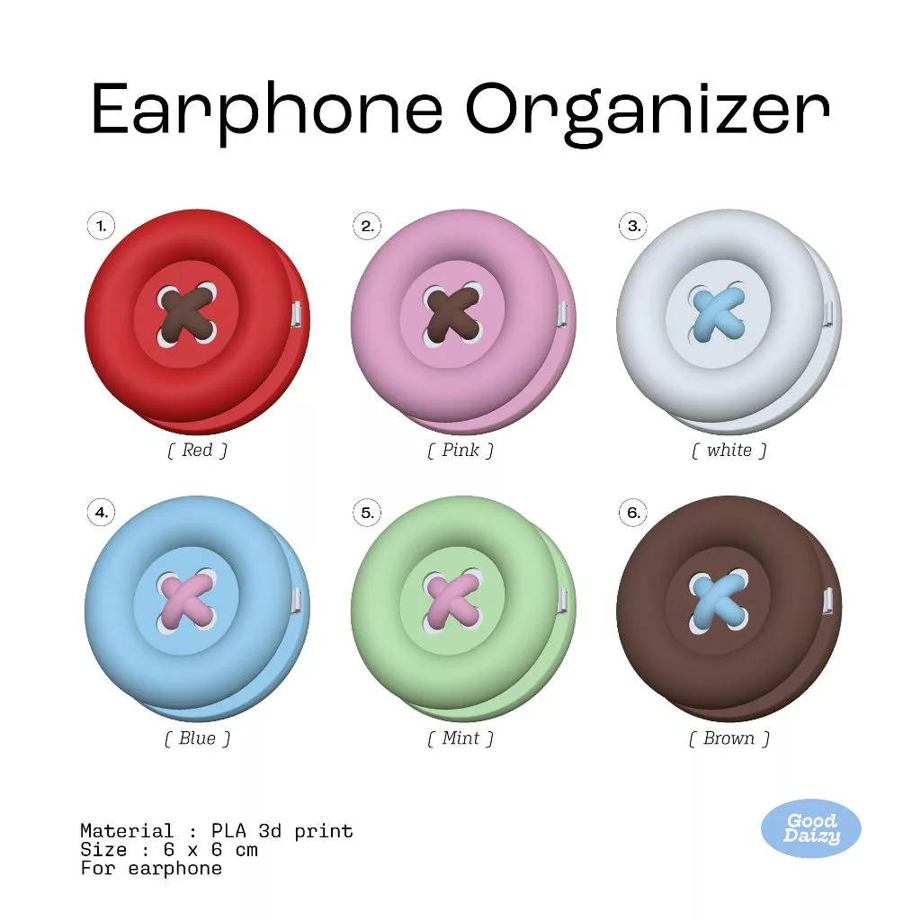 Earphone Organizers ที่เก็บสายหูฟังน่ารัก ลายกระดุม