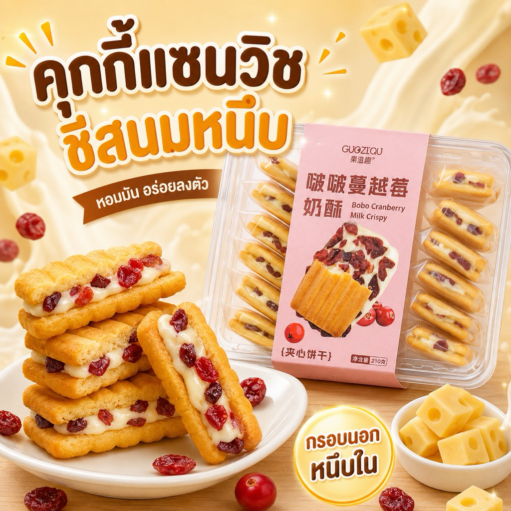 คุ้กกี้แซนวิชนมหนึบ 210g.