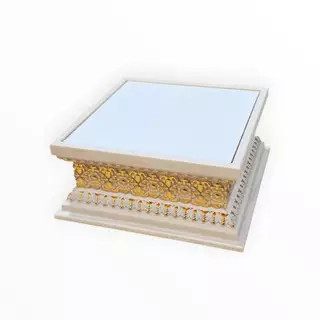 ฐานวางพระลายดอกพิกุลสีขาว พื้น PVC สีขาว เกรดพรีเมี่ยม ฐานสูง 2 นิ้ว