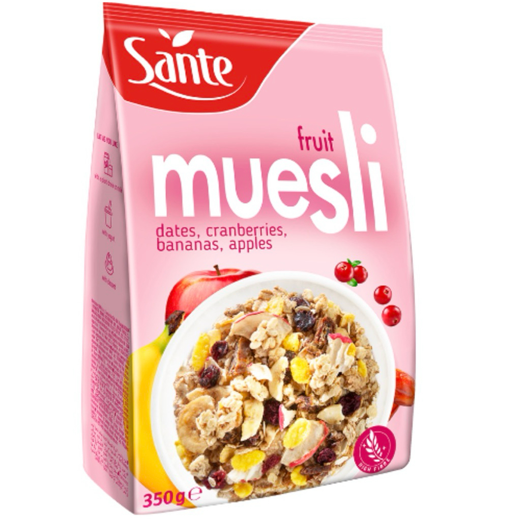 [พร้อมส่ง] Sante Fruit Muesli 350g./Tropical Muesli 350g. ซานเต้ ธัญพืช
