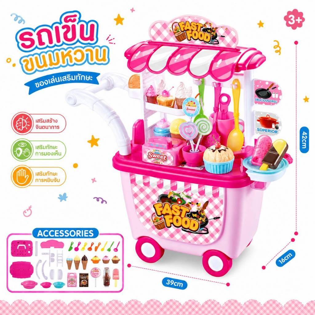 ร้านขายขนมหวาน ชุดครัว จำลองหนูน้อย เสริมพัฒนาการ