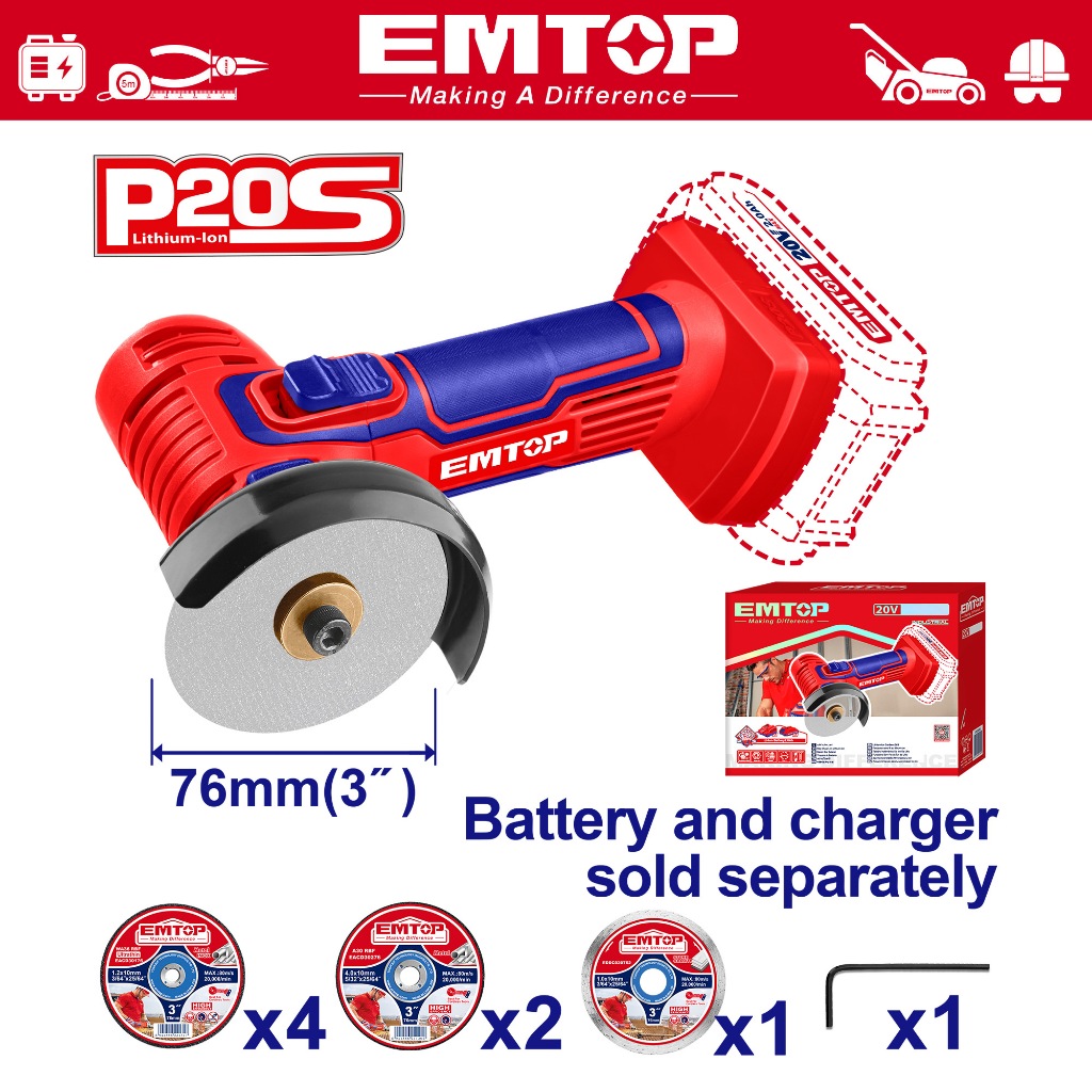 EMTOP เจียรไร้สาย รุ่น ELAG7601
