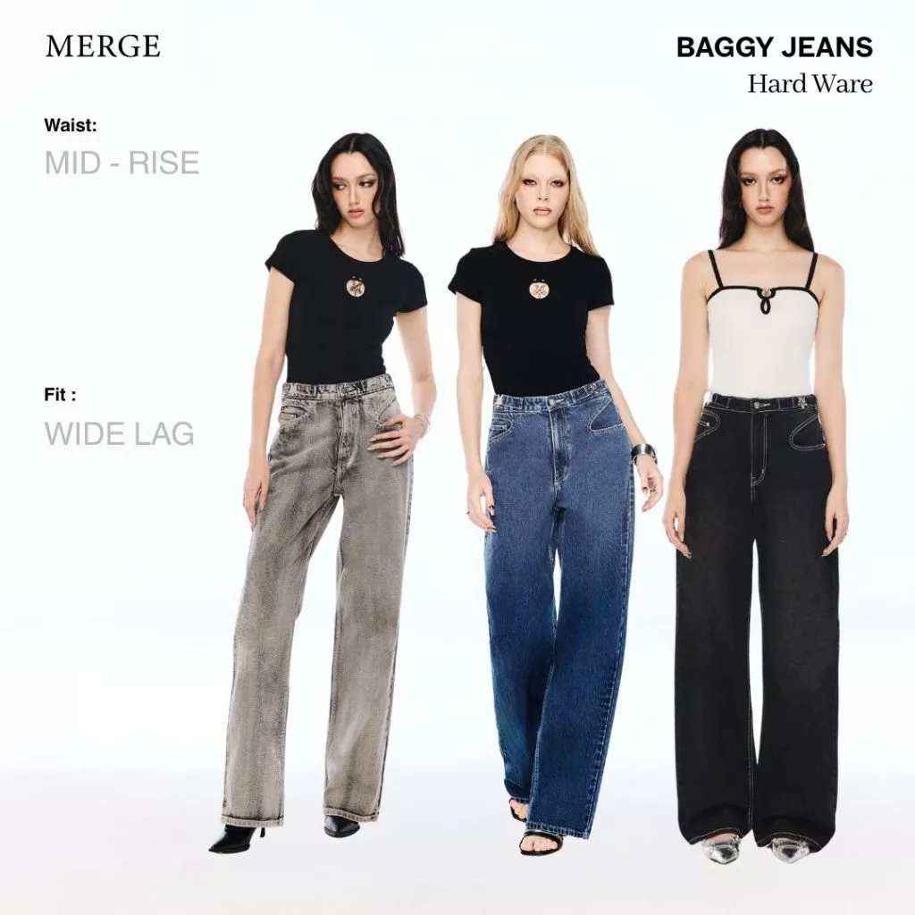 Merge Official - Baggy Jeans Hardware (พร้อมส่ง)
