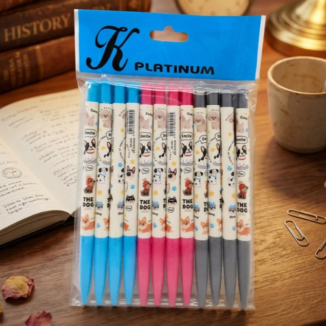 🎀แพ็ค 12 ด้าม (469)🎀ปากกาลูกลื่นน้ำเงิน,แดง,ดำ ด้ามการ์ตูน 0.38 มิล เครื่องเขียนสำนักงาน โรงเรียน