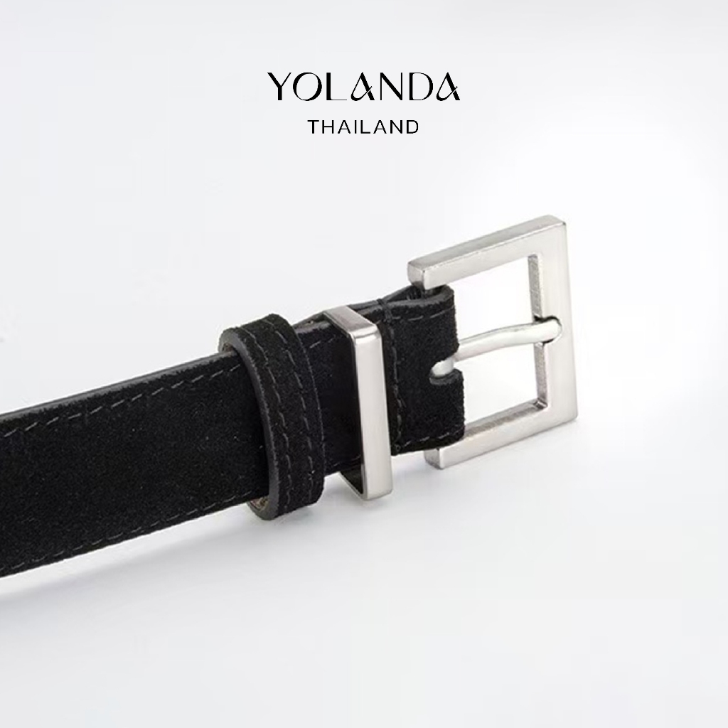 Yolanda حزام مخمل بريميوم بإبزيم ذهبي / فضي — صورة 5
