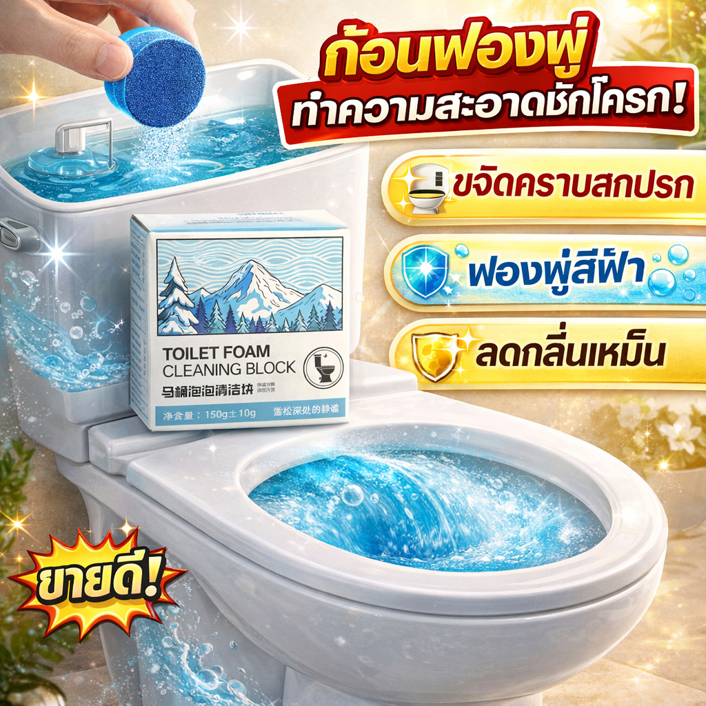 ✅เม็ดเดียว ใช้ได้นาน✅ก้อนใส่ชักโครก ก้อนฟ้าใส่ชักโครก 150g ดับกลิ่น ขจัดคราบ ฆ่าเชื้อโรค ปริมาณต่อก้อนใหญ่ ใช้งานง่าย