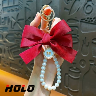 HOLO พวงกุญแจ เวอร์ชั่นเกาหลี โบว์ จี้มุก เหมาะสำหรับตกแต่งและจับคู่ กระเป๋าและกระเป๋าเงิน