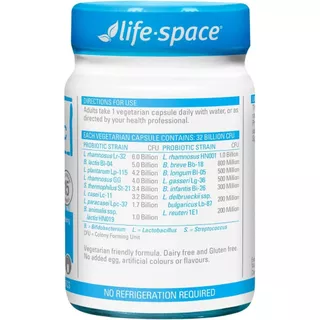 Life Space Broad Spectrum Probiotic 60 Capsules โปรไบโอติก 15 สายพันธุ์ 32 พันล้านตัว