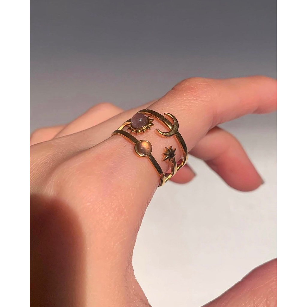 แหวนสเตนเลสสตีล water proof กันน้ำ HER OBJECTIVE_HER SOPHIA STONE RING